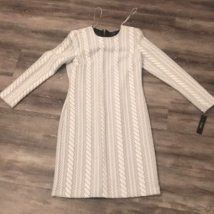 Patterned white and black dress